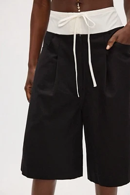 Woodrose Deli Contrast Waist Baggy Shorts