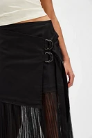 ESTHE Pleated Asymmetric Midi Skirt