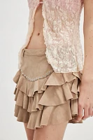 Understated Leather Frill Mini Skirt