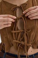 Understated Leather Jones Tie-Up Top