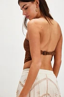 Understated Leather Handkerchief Whipstitch Top
