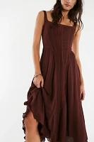 Understated Leather Honeymoon Midi Dress