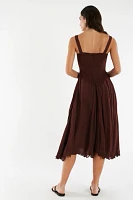 Understated Leather Honeymoon Midi Dress