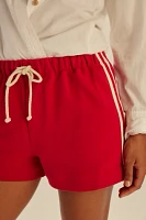 DONNI. The Stripe Eco-Terry Shorts