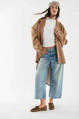 Asparagus Asymmetrical Zip-Up Coat