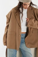 Asparagus Asymmetrical Zip-Up Coat