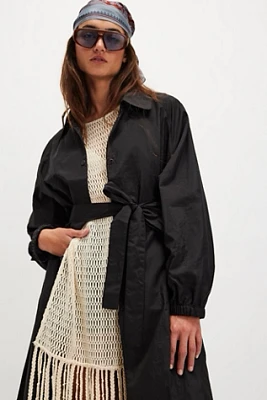 Asparagus Nylon Long Coat