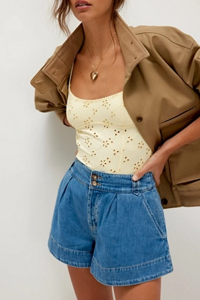 We The Free Marina Denim Trouser Shorts