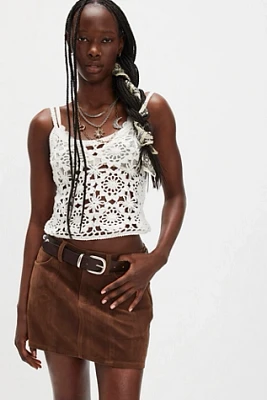 We The Free Light Side Vegan Suede Mini Skirt