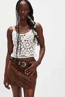 We The Free Light Side Vegan Suede Mini Skirt