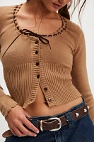 Frankies Bikinis x Bella Hadid Texas Cloud Knit Cardigan