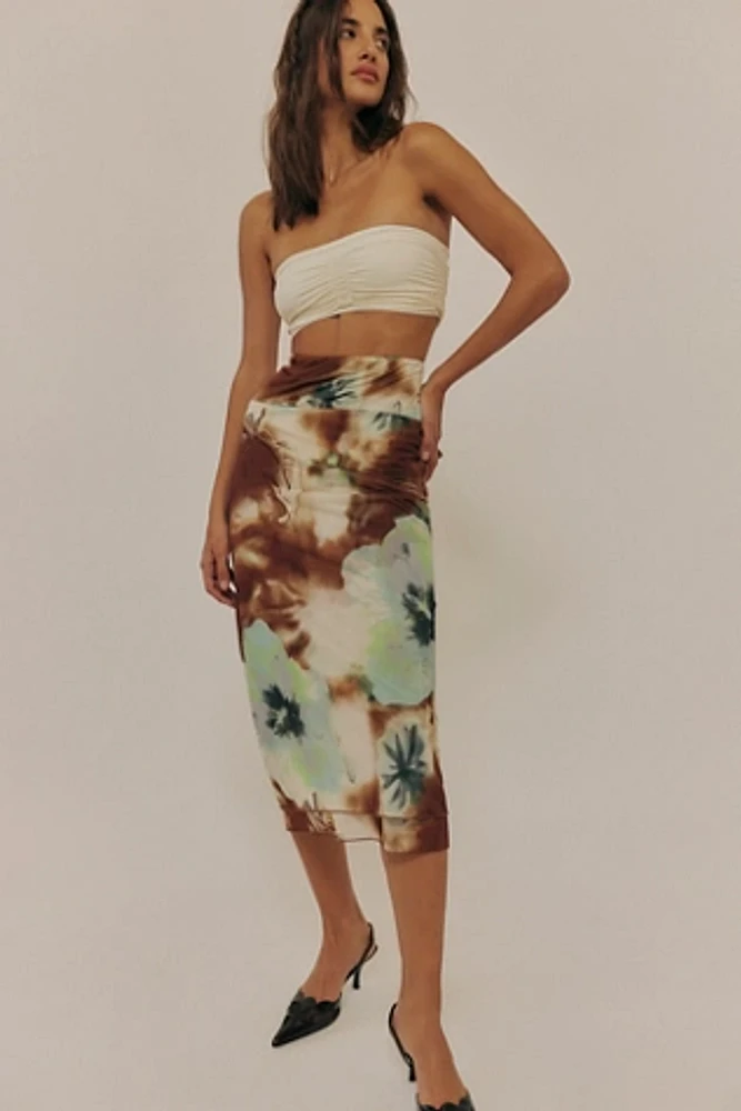 Sunset Mesh Midi Skirt