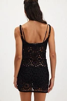 Frankies Bikinis Sunshine Crochet Mini Slip Dress