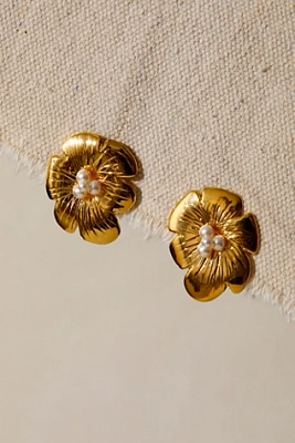 Christina Caruso Small Poppy Flower Earrings