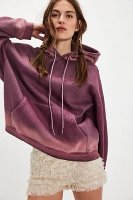 Washed Pink Smiley Batwing Hoodie