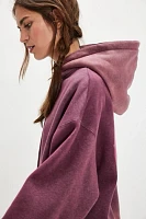 Washed Pink Smiley Batwing Hoodie