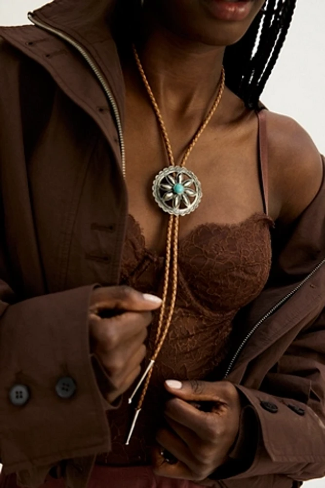 Broken Arrow Flower Bolo Tie