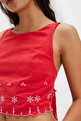 Kayla Solid Embroidered Top