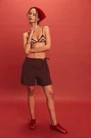 Pucker Check Wrap Shorts