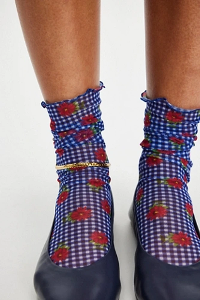 Oh Picnic Flowers Ankle Socks