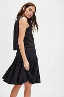 Many Layers Solid Midi Skirt