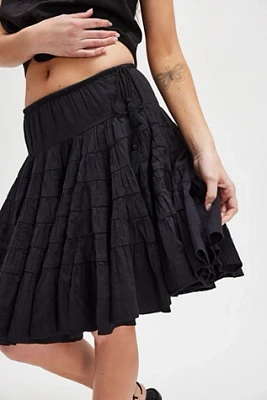 Many Layers Solid Midi Skirt