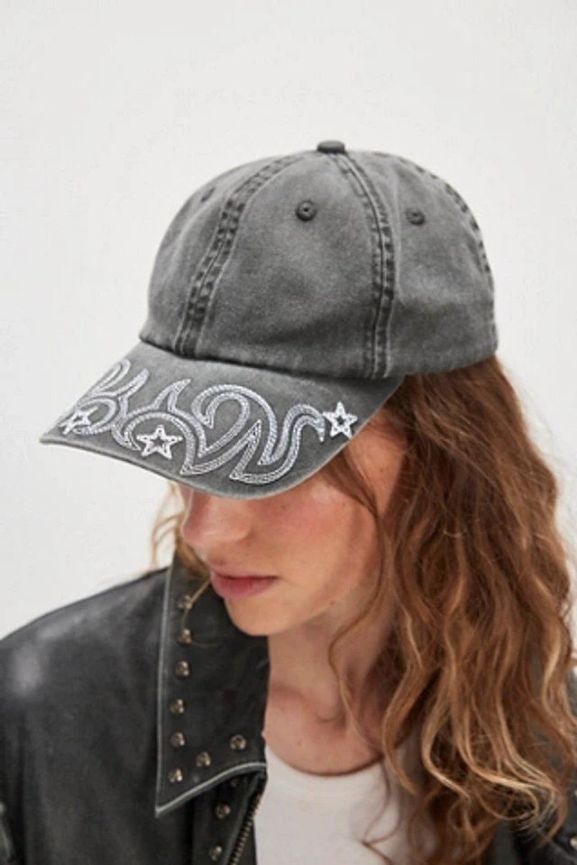 NWT FREE PEOPLE X UNDERSTATED LEATHER REIKO WASHED EMBROIDERED BASEBALL HAT Free People Reiko Washed Baseball Cap | | Mercari main image 2