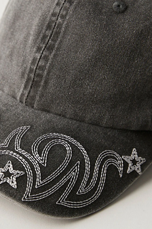 NWT FREE PEOPLE X UNDERSTATED LEATHER REIKO WASHED EMBROIDERED BASEBALL HAT Understated Leather Reiko Washed Baseball Hat | Pacific City main image 4