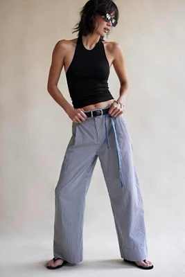 Buckle Back Stripe Trousers
