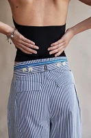 Buckle Back Stripe Trousers