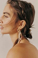 Leeada Brittany Chain Pearl Earrings