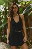 Drew Pucker Check Skirt Set