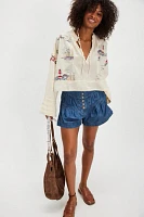 We The Free Ships And Sails Embroidered Top