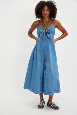 Via Denim Midi Dress