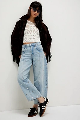 We The Free Ellipse Studded Barrel Jeans