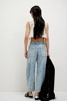 We The Free Ellipse Studded Barrel Jeans