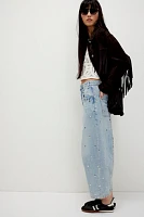 We The Free Ellipse Studded Barrel Jeans