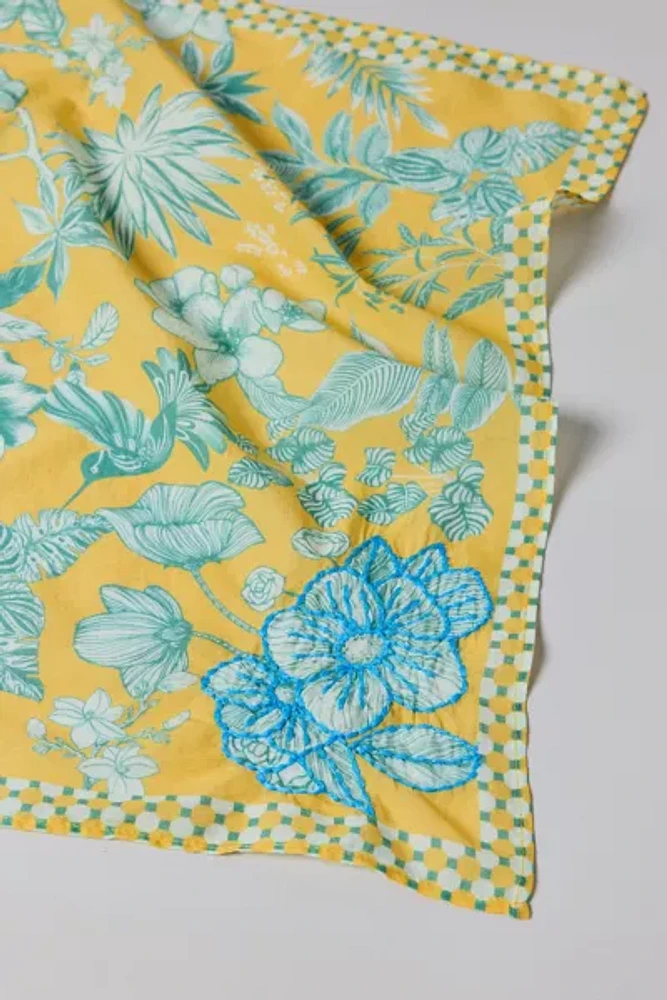Embroidered Floral Cotton Bandana