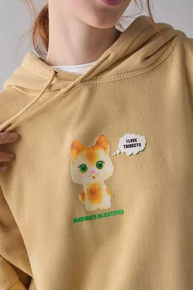 I Love Trinkets Cat Graphic Oversized Hoodie Sweatshirt
