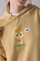 I Love Trinkets Cat Graphic Oversized Hoodie Sweatshirt