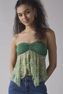 Kimchi Blue Sophie Sequin Lace Hanky Hem Tube Top