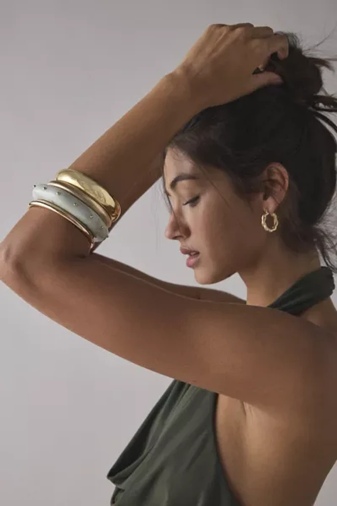 Metal Studded Chunky Bangle Bracelet