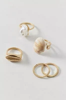 Emery Pearl And Shell Ring Set