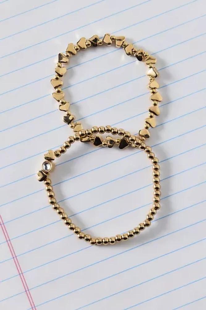 Orion Metal Heart Stretch Bracelet Set