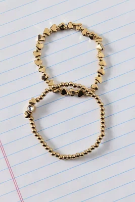 Orion Metal Heart Stretch Bracelet Set