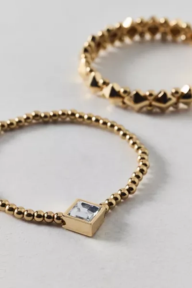 Chiron Rhinestone Metal Stretch Bracelet Set