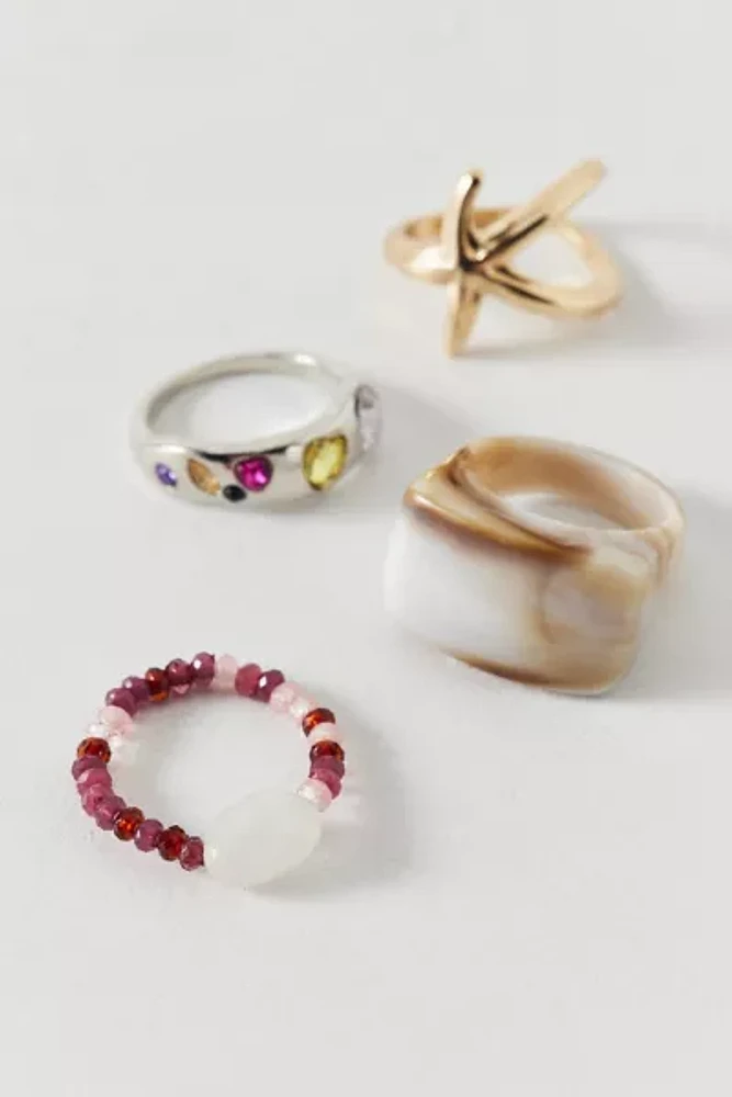 Marina Beachy Beaded Ring Set