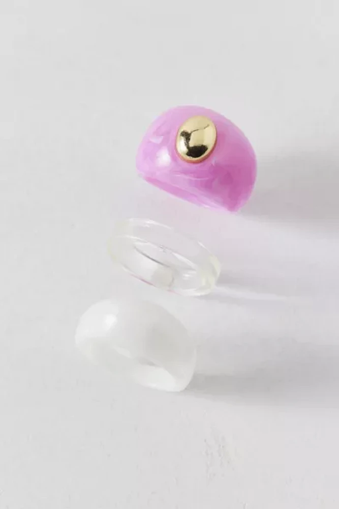 Gali Chunky Acrylic Ring Set