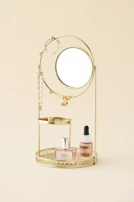 Round Mirror Jewelry Stand