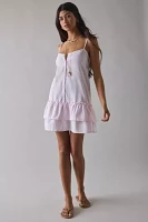 Motel Malina Drop Waist Ruffle Cotton Mini Dress